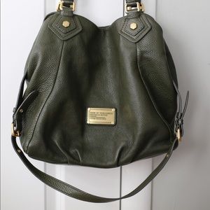 Marc Jacobs Olive Green Leather Hobo Bag